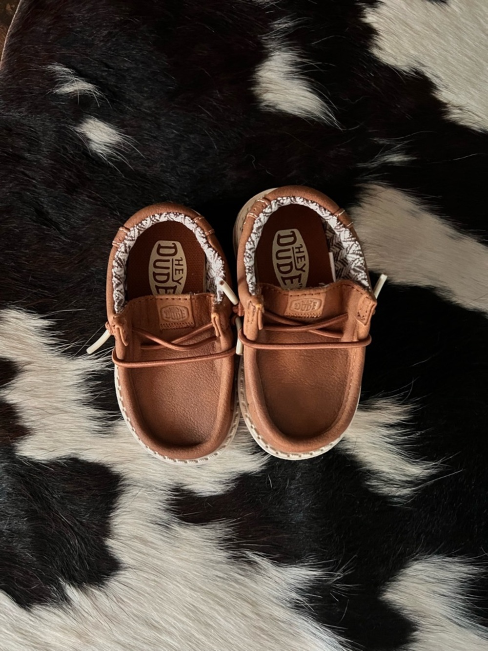 Hey Dude Kids Tan/Brown Slip-On Moccasins